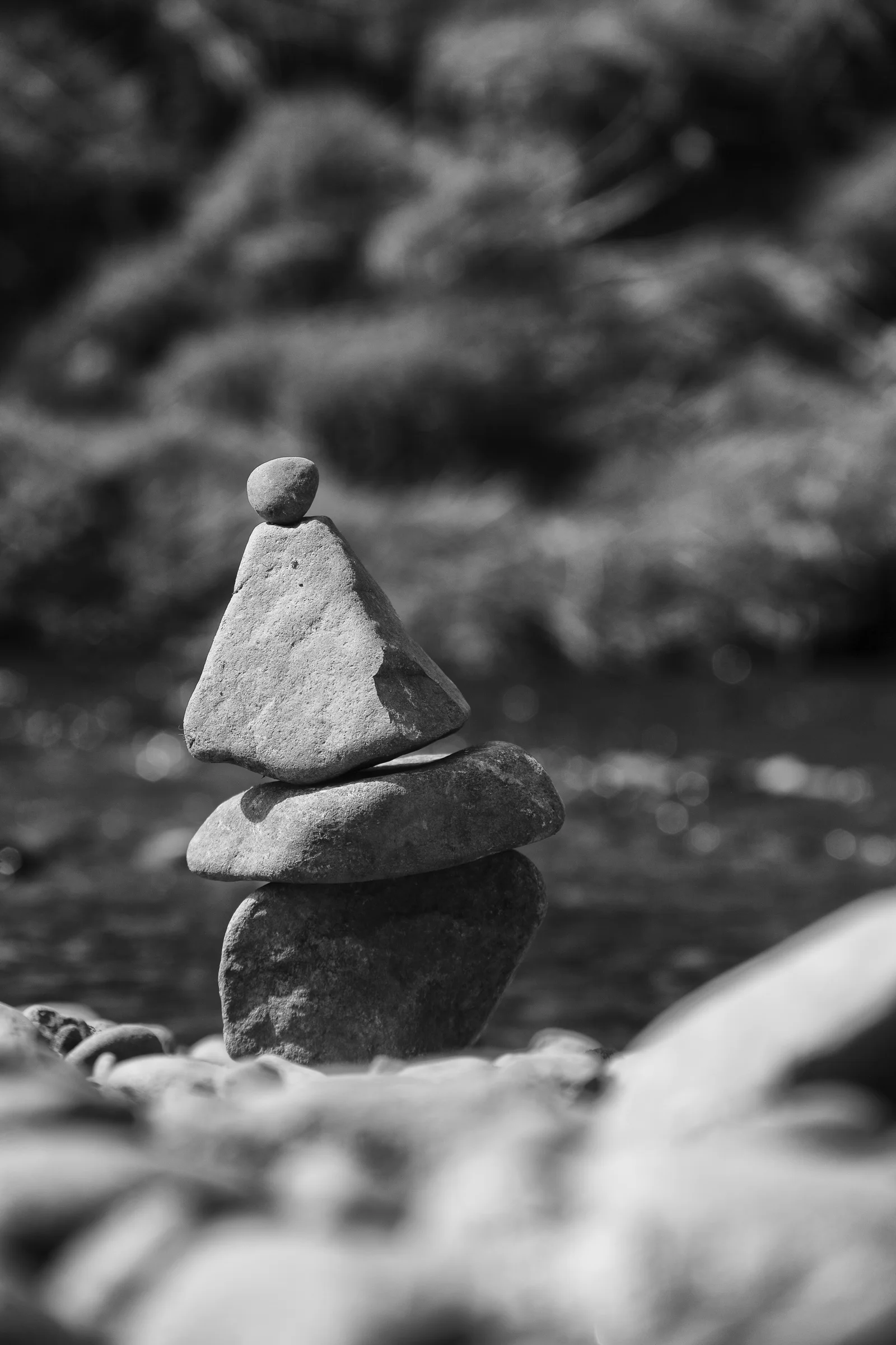 A tiny form appears to observe a much larger scene.